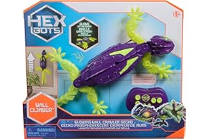 HEX BOTS Glow-in-the-Dark Gecko, Rechargeable Remote Control Robot Kids Toys, Climbs up Walls for Prank Toys & Games, RC Robot for Boys & Girls Ages 4 & Up