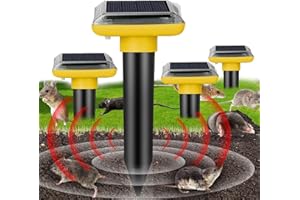 COODAY Mole Repellent Sonic-gerät 4 Stück Ultrasonic Solar Maulwurfabwehr Maulwurfschreck Wühlmausabwehr Schlagenabwehr Eidechsenabwehr Mole Repellent Schädlingsbekämpfung für Den Rasen Garten