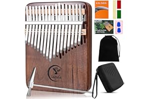 LAQULA Kalimba 17 Klawiszowe Pianino Kciukowe Przenośne Pianino z Litego Drewna Kalimba Walnut Profesjonalny Instrument Muzyczny Marimbas z Futerałem Prezent dla Początkujących