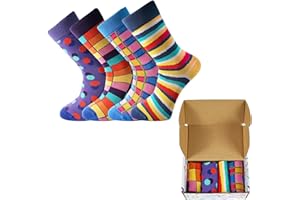 GOSOYO Lot de 4 paires de chaussettes fantaisie à motifs colorés pour Halloween