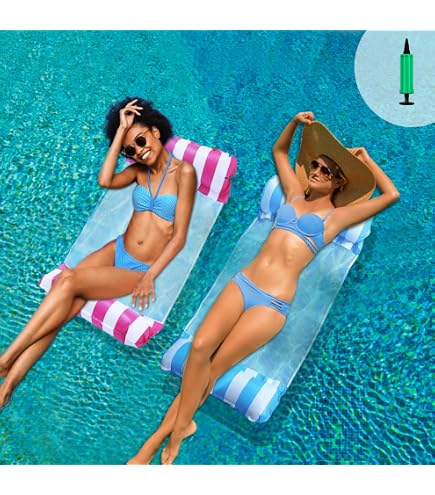 Hamac Gonflable Piscine Bow-Noeud Hamac Gonflable Matelas Gonflable Flottant Pliable Hamac d'eau Macaron