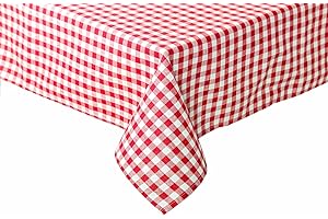 ‎TEXPOT texpot Landhaus Tischdecke kariert 100% Baumwolle (100x140 cm, rot-weiß kariert)
