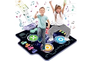 Joyjoz Dance Mat Toy Gift for 3-12 Year Old Kids, Electronic Music Dance Pad with Wireless Bluetooth | 5 Difficulty Levels | 6 Game Modes, Birthday Christmas New Year Gifts for Girls Boys