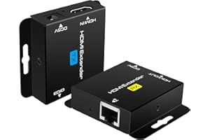 KUYiA Extender HDMI 60 m Con POC 1080P @ 60Hz 3D Ripetitore RJ45 a Extender Converter Per UTP Cat5e/6/7/8 Cavo OFC Con Adattatore Di Alimentazione 5V