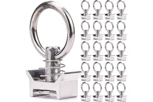 INDUSTRIE PLANET 20 x 1000 kg Ganci singoli con occhiello per rotaia fresata anelli per il fissaggio per binario fermacarico airline