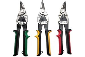 Alkan Blechscheren-Satz, 3-tlg. | linksschneidend rechtsschneidend geradeschneidend | Metallschere zum Schneiden von Blechen (Karosseriezange/Schweißerzange)