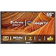 SYLVOX 55" Smart Outdoor TV for Google TV OS, 4K UHD 1000nit Outdoor Television with Voice Remote, Screen Mirroring, All-Weather IP55 Waterproof TV for Outside Partial Sun (Deck Pro 2.0) - 2024 Model