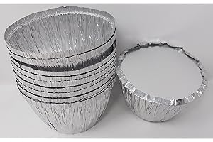 FOGLISH 1lb Aluminium Foil Pudding / Pie Dish with Lids 436cc (4)