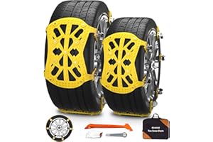 AIRMINTI Cadenas Coche Nieve, 6 Pcs Cadenas de Nieve para Coche Universal para Neumáticos de Coche de 165-275 MM, Montaje Rápido Cadenas Nieve para la Mayoría de Automóvil/SUV/Camión
