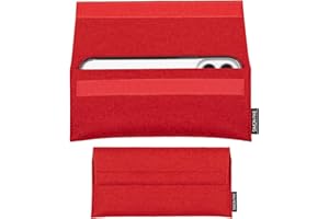 SP SIMON PIKE Simon Pike Hülle Tasche kompatibel mit Apple iPhone 15 Pro I 14 Pro | 13 Pro (Gr. G) | Filztasche New York in rot aus Filz (echtem Wollfilz) Handyhülle