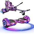 Gift Gadgets G1 Galaxy Purple Hoverboard & Hoverkart Bundle | Self-Balancing 6.5" Scooter with LED Lights & Bluetooth | Hoverboard and Kart Bundle | Hoverboard Go Kart Bundle for Kids and Teens
