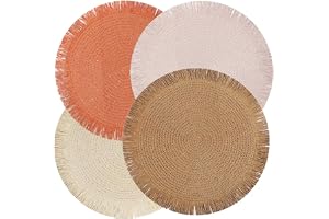 Bordstabletter set om 4, värmebeständigt bondgård, naturliga bordstabletter, 38 cm (set om 4)