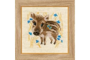 Riolis Stickpackung Kleiner Eber, Zahlmuster Kit de Punto de Cruz, Algodón, Multicolor, 1313cm