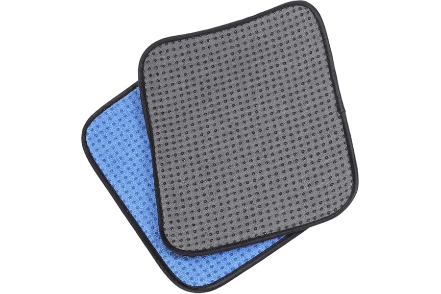 PATIKIL Microfiber Bowling Ball Shammy Pad 10" x 8", 2 Pack Bowling Ball Towel Cleaner Non-Slip Bowling Accessories for Men, Gray/Blue