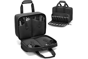 GOBUROS Gun Tactical Range Bag für 4 Handfeuerwaffen und Munition, Duffle Pistolentasche mit TSA-Schloss und 14x Magazinfächern für den Jagd-Schießstand-Sport