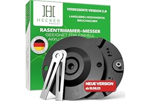 Heckenpracht© Rasentrimmer Messer aus Metall für Einhell Akku Rasentrimmer | Metallmesser Set inkl.Schneidscheibe & Unterbodenschutz | Ersatzmesser aus Metall - statt Kunststoffmesser | Patentiert