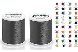 ‎STICKLING 2x Madeira Polyneon 40 | SET | 1000 m Spule | Doppelpack | Stickgarn | Maschinenstickgarn (1640 Stone grey (Steingrau))