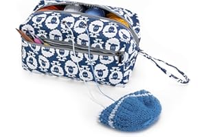 Luxja Tasche für Wolle, Handarbeitstasche Häkeln, Stricken Tasche für Garn Stränge, Häkelnadeln, Stricknadeln (bis 10 Zoll) und Andere Kleines Zubehör