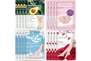MEUNHY 16 Pcs Foot Peel Mask, Removes Dead Skin & Repairs Heels for Soft Feet, Plant Formula Moisturising Socks, Foot Mask Peel for Women & Men(Four Styles)