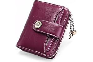 SENDEFN Monederos para Mujer, Cuero auténtico pequeño y Compacto Cartera para Mujer con protección RFID