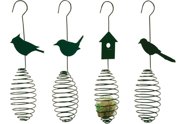 Esschert Design Futterfeder, Vogelfutter-Spirale, Halterung für Futterball Oder Futterkugel, Design Sortiert, 1 Stück