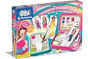 Clementoni IDEA Fashion Design Studio - Leuchttafel zum Zeichnen für Kinder ab 7 Jahren - Mode Studio für junge Modedesigner 18776