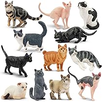 Realistische Katze Figurensatz, Puppenhaus Mini Katzenfigur, Kuchen Topper Katze, Miniatur Tierstatuen Ornament Für Zuhause Landschaftsdekorationen Partygeschenke, 5 Stück