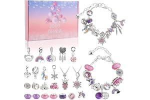 Tutukyle Adventskalender Armband Mädchen, Schmuck Advent 2025. DIY Adventskalender Schmuck mit 2 Armbändern 22 Charm Beads, ADventskalender Charms für Mädchen Weihnachtskalender Weihnachts Geschenk