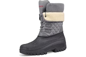 Knixmax Outdoor Winterstiefel Damen Warm Gefütterte Schneestiefel Winterschuhe mit wasserdichtem Obermaterial und rutschfesten Sohlen Geeignet für die Schneesaison im Winter