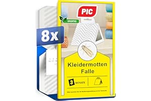 PIC Kleidermottenfalle Mottenschutz für Kleiderschrank, 8 Stück Mottenfalle für Kleidermotten, kleidermotten bekämpfen, geeignet für den Kleiderschrank und sonstige Lagerung von Kleidung gegen Motten