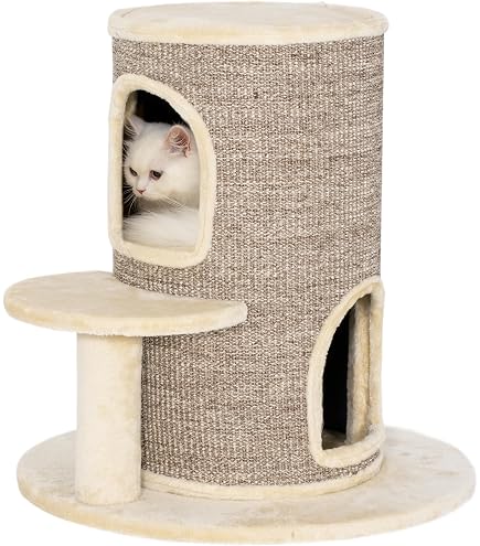 Ordora XXL Katzenkratzer Lounge – 80 Cm Lange 2-in-1 Kratzunterlage & Bett Aus Sisal & Massiv-Eiche