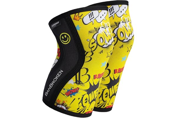 Genouillères BANBROKEN (2 unités) - 5mm Knee Sleeves - Gymnase, Sport fonctionnel, CrossTrain, Haltérophilie, Course à pied et autres sports. 1 PAR - Unisexe.