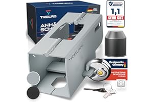 TRIBURG Antivol de remorque, y Compris antivol Rond + Capuchon de Protection AHK Gratuit - Sécurité Robuste pour remorque attelée ou dételée - Antivol de Timon