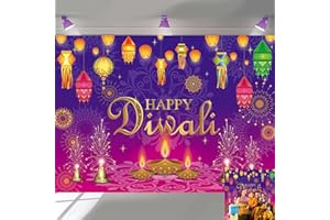 BUTEN Happy Diwali Backdrop Indian Festival of Lights Deevali Party Decor Photo Background Diwali Photography Backdrop (7X5FT(210x150cm))