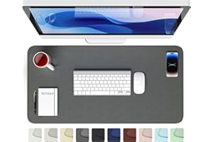 ‎GOMIN GOMIN Schreibtischunterlage 80x40cm - PU Leder Mauspad Wasserfest & Rutschfest - Laptop Tischunterlage Groß - Leicht zu reinigende Schreibunterlage - Mousepad XXL für Büro und Home-Office - Dunkelgrau