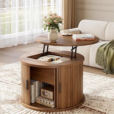 Mitteltisch Holz Klappbarer Couchtisch Aus Massivholz – 100x50x45 Cm, Eichenoptik – Moderner Beistelltisch Für Wohnzimmer, Büro & Kleine Apartments