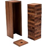 LOGOPLAY Wobbly Tower size XL - 30cm Height - Condo - Wooden Tower - Skill Game - Board Game Made of Brown Wood