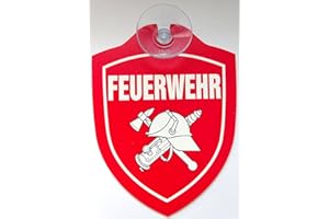 VIELESGUENSTIG-2013 Schild mit Saugnapf Feuerwehr FFW löschen Brand retten Auto Windschutzscheibe