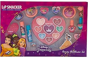 Lip Smacker Disney Princess Blockbuster Set, Set de Regalo de Maquillaje, Bálsamos Labiales, Brillos de Labios, Cremas y Esmaltes de Uñas para tus Hijos, Accesorios para el Cabello y el Maquillaje