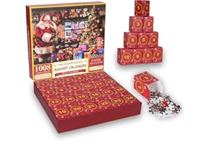 IBLIVERS Advent Calendar 2024 Jigsaw Puzzles, 24 Box Christmas Puzzle Countdown Calendar, Funny Christmas Game Gift, Santa's Xmas Gift,1008 Pieces 19.7 inches x 27.6 inch Puzzles