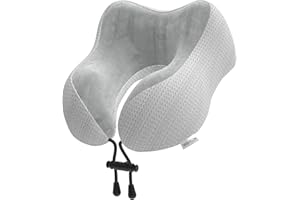 Yomisee Nackenkissen Flugzeug, Reisekissen Auto aus Memory Foam mit samtweichem Bezug, Nackenhörnchen Erwachsene für Reisen, Camping, Büro und Haus (Grau)