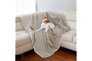 ‎PAWSEE Pawsee wasserdichte Kühldecke Hunde Katze, Waschbar Hundedecke Kühlend, wasserdichte Hunde Kühlmatte für Sofa Bett Outdoor, Verwendbarer Überwurf Couchbezug Möbelschutz, 150 x 130 cm, Taupe