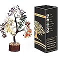 Crystal Tree for Home Decorations Crystals and Healing Stones Witchy Room Crystal Decor Tree Crystal Gifts Gem Tree Christmas Tree Stands for Real Tree (7 Chakra Tree 300 Beads)