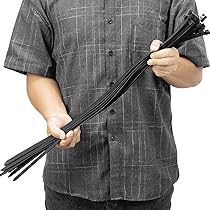 Intervisio Fascette Plastica Per Cablaggio Riutilizzabili, 350 Mm X 7,5 Mm, Nero, Richiudibili - Foto 3