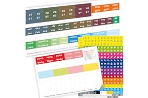 ‎WEEKVIEW weekview Tabs - Griffregister für Kalender, Organizer und Planer | Farbig markierte Registerkarten | Perfekte Übersicht & Organisation | Ideal für Büro, Schule und Zuhause (2026, Tabs 2-2026)
