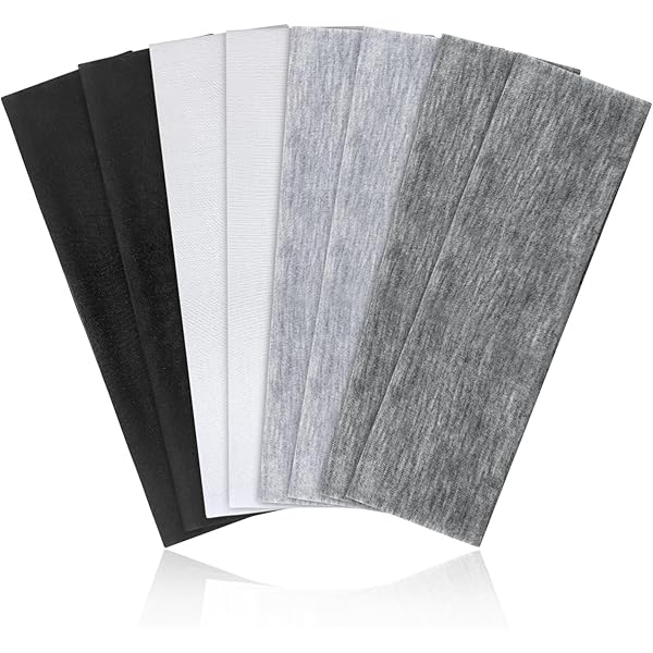 AWUMBUK Haarband Dames 8 Stuks Anti Slip Headband Elastische Hoofdband Zwart Hair Band Unisex Hairband Sport Yoga Haarbanden voor Fitness