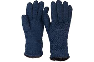 styleBREAKER Damskie ciepłe rękawiczki zimowe z wzorem ziarna ryżu i polaru, termiczne rękawiczki z dzianiny, rękawiczki palcowe 09010040