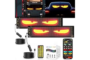 ZIMAOER Ojos LED para Camiones, Luz de Ojos de Diablo para Coches, Pantalla LED Flexible Grande Programable para Coches, Camiones, Tiendas, Diseño LED Dinámico DIY (2uds 9.2x37.4cm)