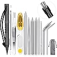 Ferraycle 12 Pieces Paracord FID Set Stainless Steel Knotter Tools Marlinspike Set Paracord Stitching Lacing Stitching Needles and Smoothing Tool Knotter Tools for Leather or Paracord Work (Black)