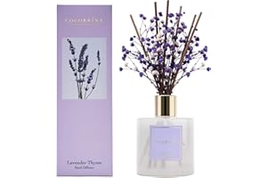 Cocorrína Dyfuzor zapachowy - 200 ml dyfuzor zapachowy lawendy i tymianku z patyczkami Dyfuzor olejków eterycznych do domu do dekoracji półki łazienkowej